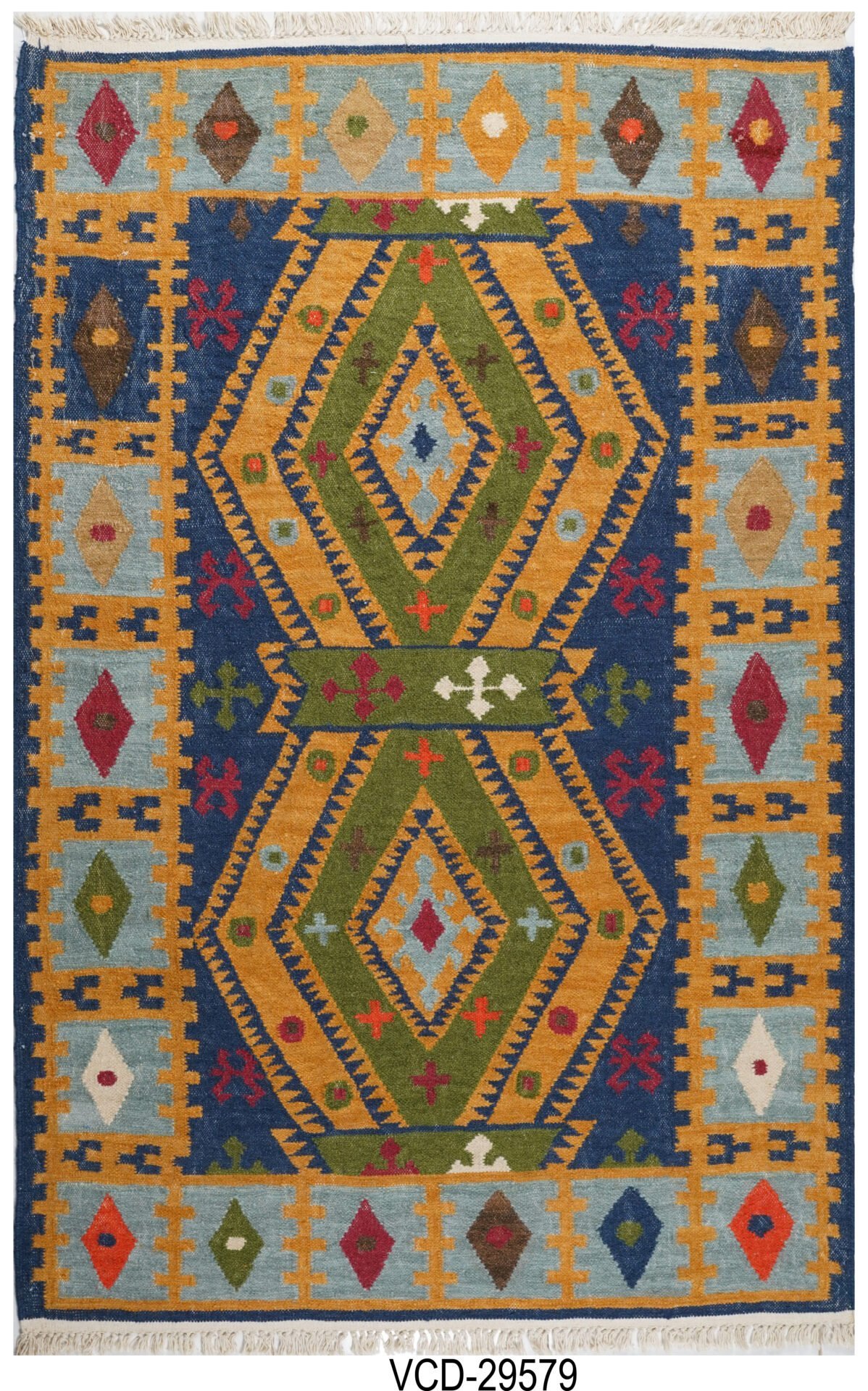 Adiva Aakriti Hand Woven Woolen Rug - Mirzapur Qaleen