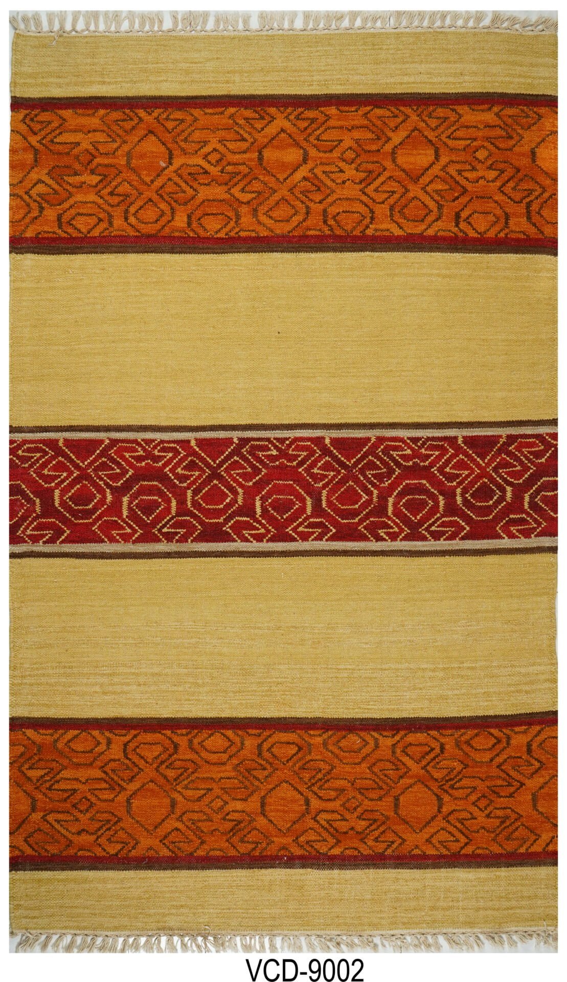 Suryastra Stripes Hand Woven Kilim Rug - Mirzapur Qaleen