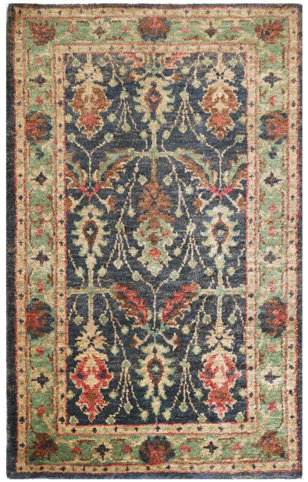 Majestic Fleur Noir Hand Knotted