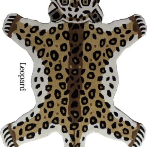 Leopard Design Hand Tufted Woolen Animal Carpets