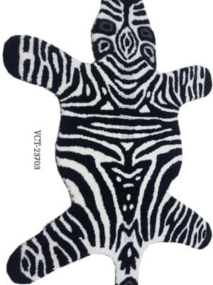 Zebra Design Hand Tufted Woolen Animal Carpets