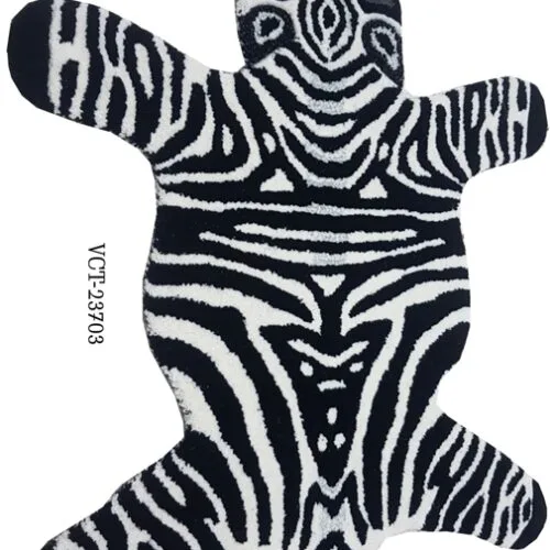 Zebra Design Hand Tufted Woolen Animal Carpets