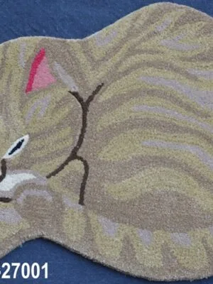 Cat Design Hand Tufted Woolen Animal Carpets